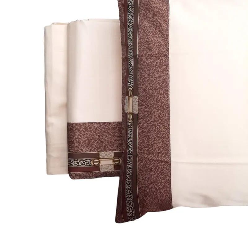 Lenzuola Borbonese matrimoniale in raso ASCOT marron glacè