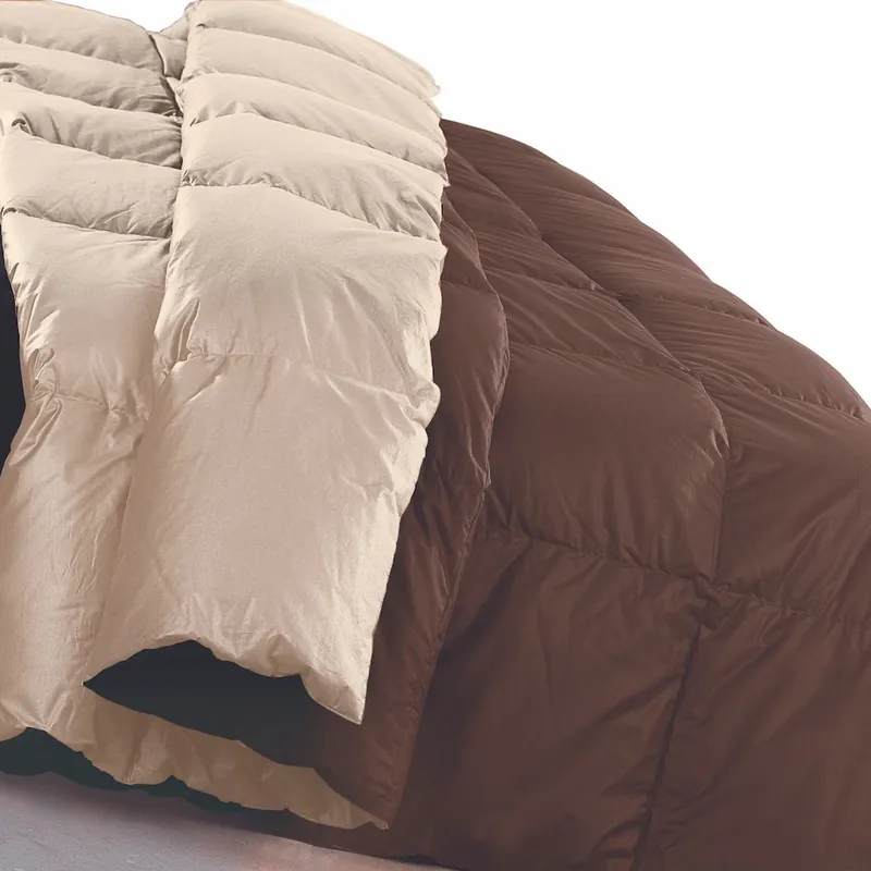 COPRILETTO INVERNALE Daunenstep in Piumino d'oca Bicolore Cappuccino DUNA