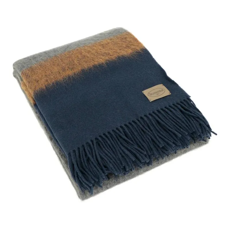 Plaid da divano SOMMA 130x180 cm Cosmo Blu misto lana
