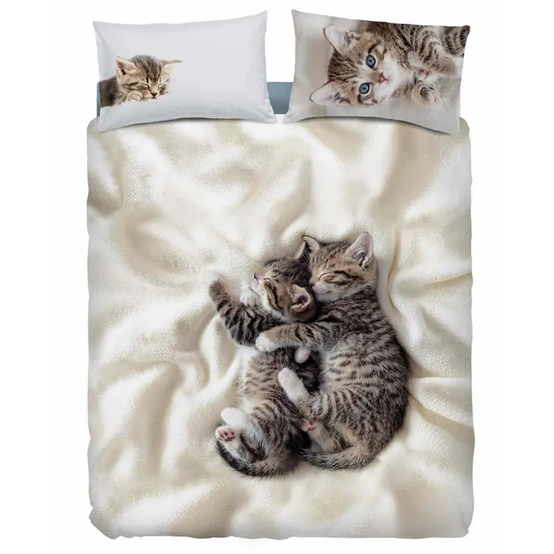 Bassetti Completo Copripiumino Coccole Time - Copripiumini Gattini