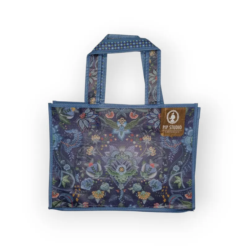 Borsa shopping con manici impermeabile PIP Studio blu