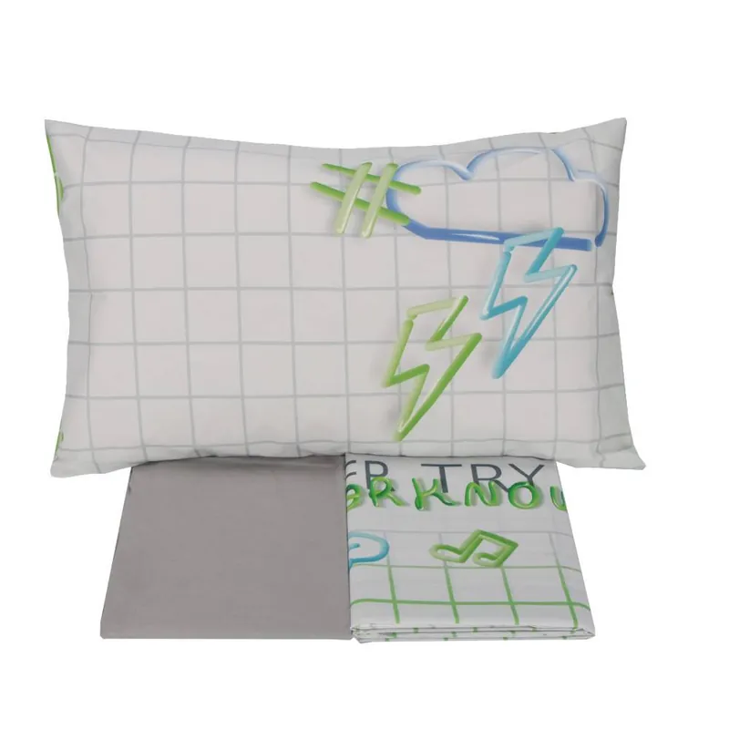Completo lenzuola puro cotone Gabel TEEN You fluo verde
