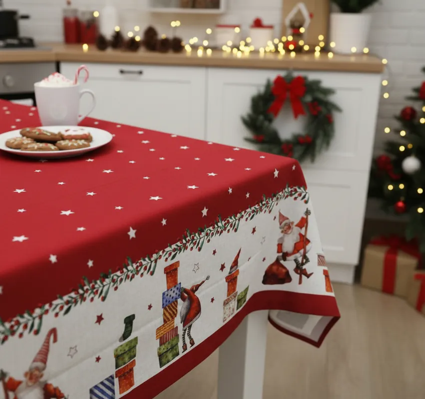 Tovaglia Natalizia in cotone Navidad stampa digitale piazzata