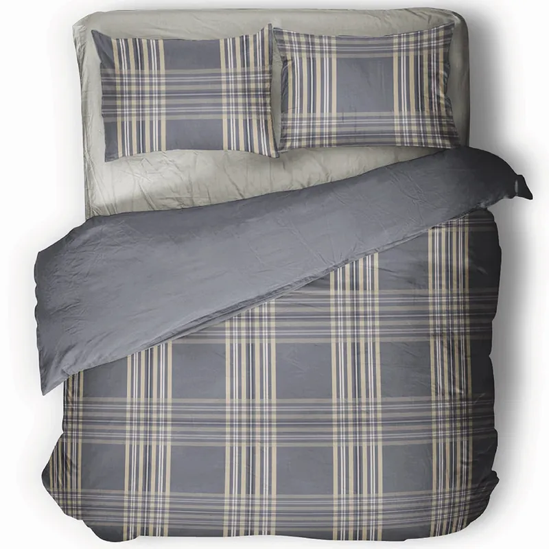 Copripiumino e Federe NOVIA Abacus tartan AVIO puro cotone