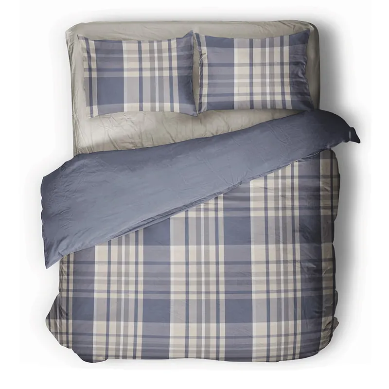 Copripiumino e Federe NOVIA Hampton tartan avio puro cotone