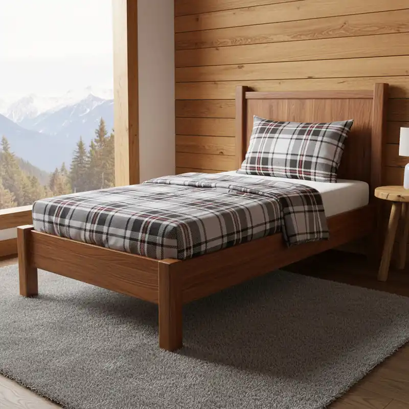 Lenzuola Flanella completo Piazza e mezza MAXI Glenda Tartan Scozzese grigio