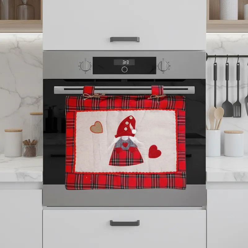 Copriforno Marilena tartan rosso Decorazione natalizia