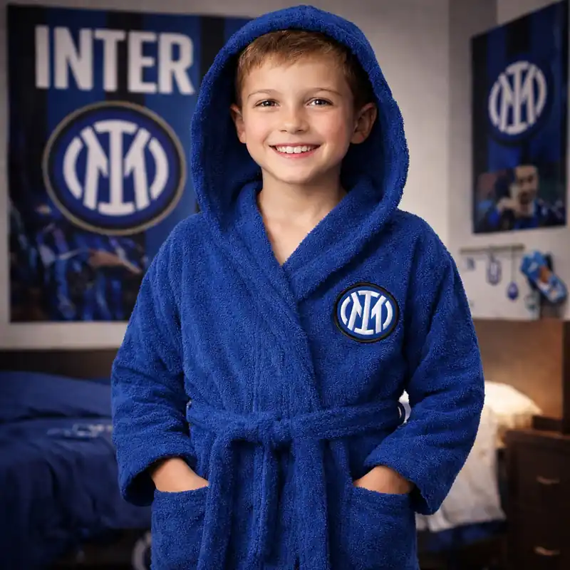 Accappatoio INTER microspugna Bambino/Ragazzo Salvaspazio