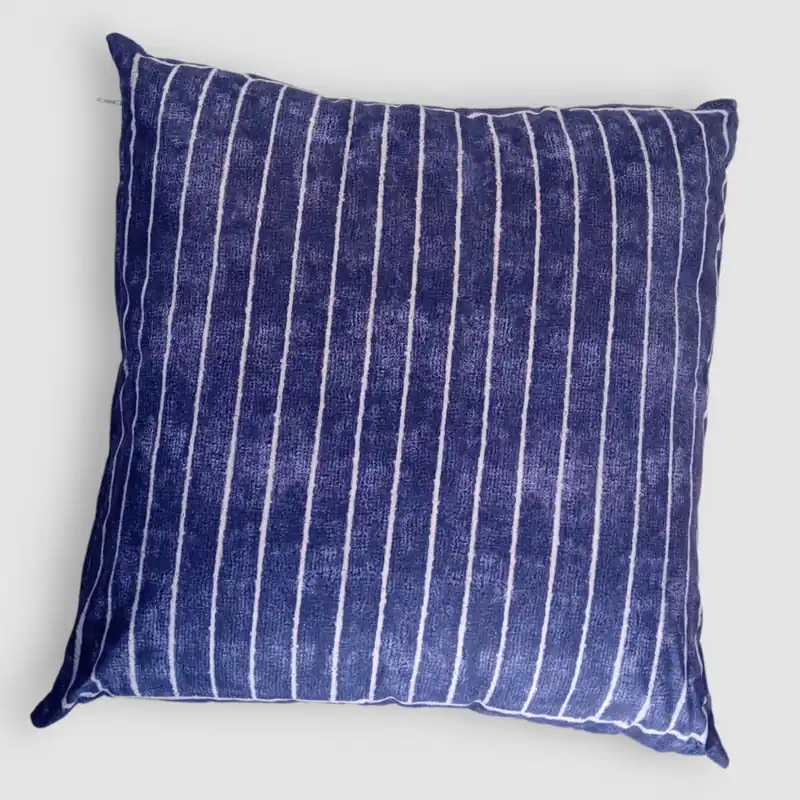 Cuscino Carrara LINE 40x40 puro cotone a righe blu
