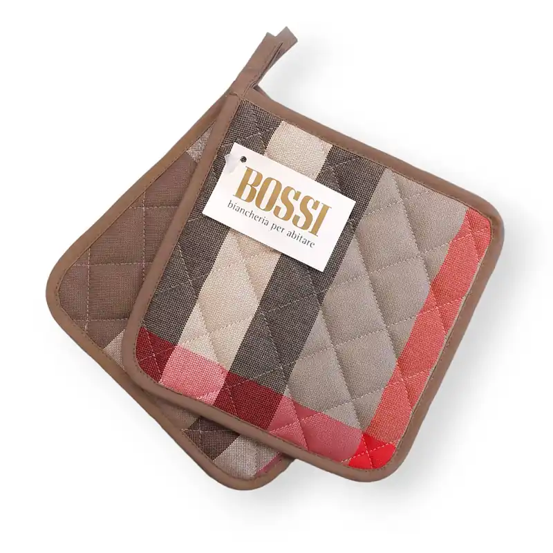 Coppia di Presine Cucina BOSSI CASA 1376 tortora 20x20