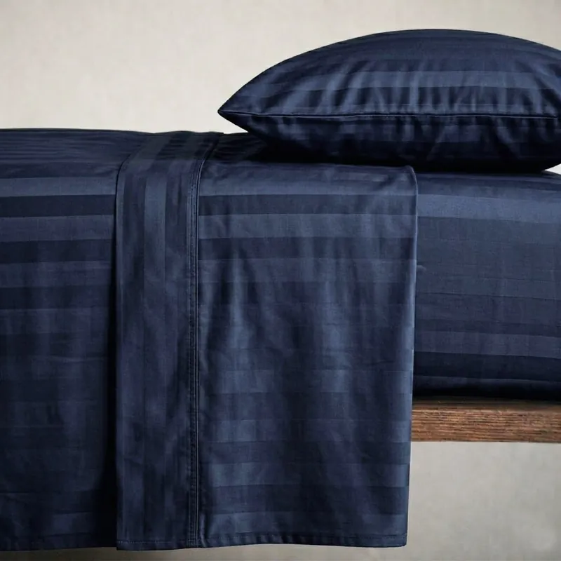Set lenzuola matrimoniale 2 piazze raso di cotone ZEFIRO blu