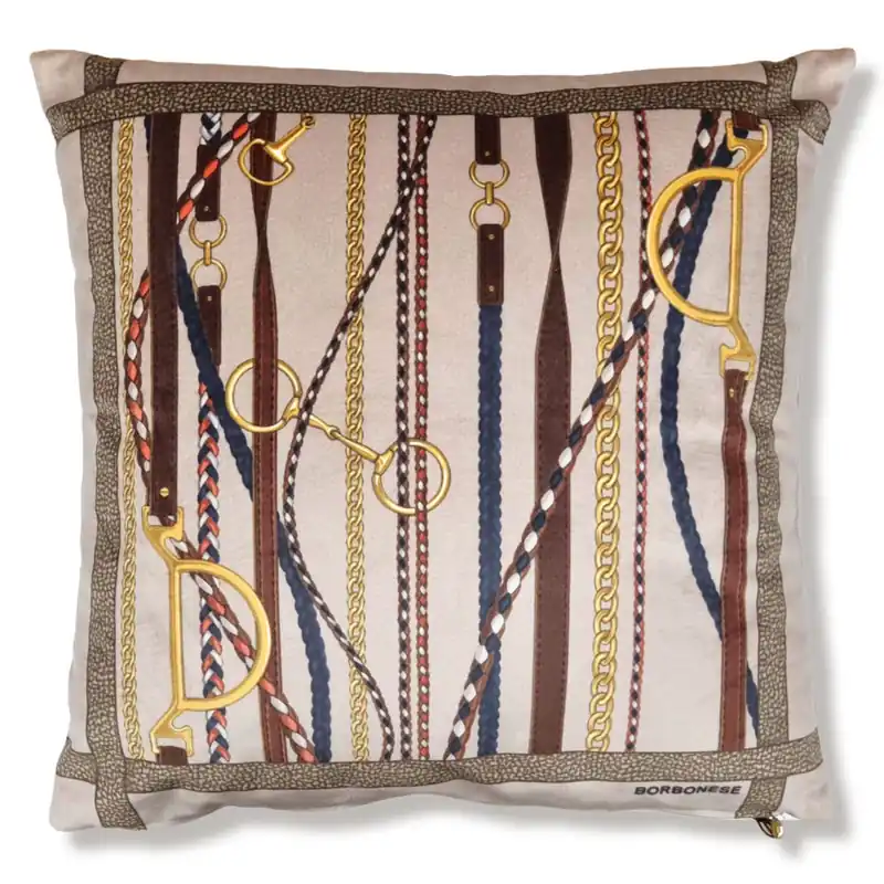 Cuscino arredo in velluto 43x43 cm Borbonese PEGASO beige