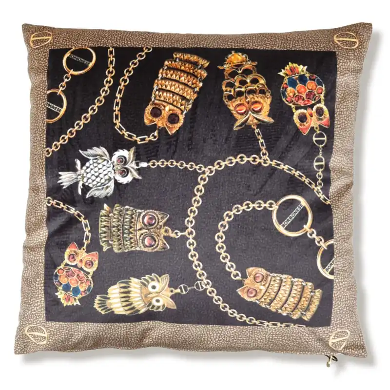 Cuscino arredo in velluto 43x43 cm Borbonese LUCKY marrone