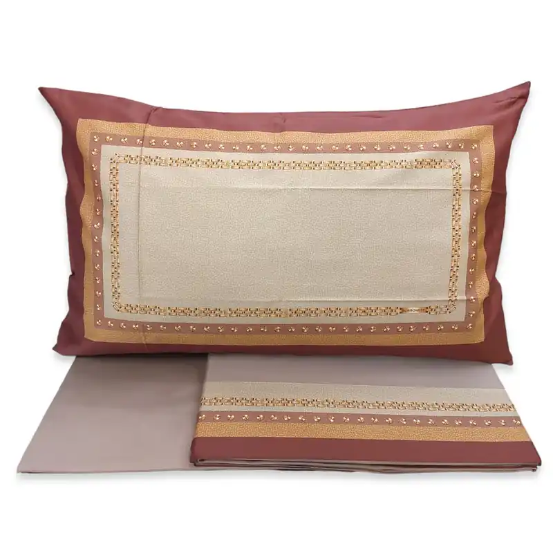 Lenzuola in raso Borbonese matrimoniale POSH bordeaux
