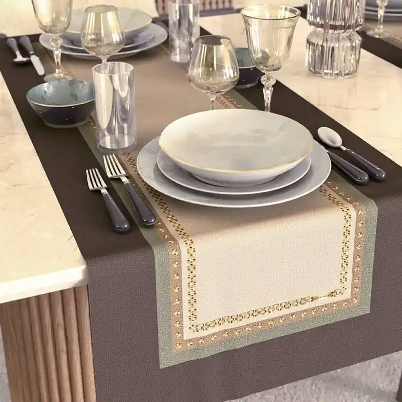 Runner in cotone 50x150 cm Borbonese POSH piombo