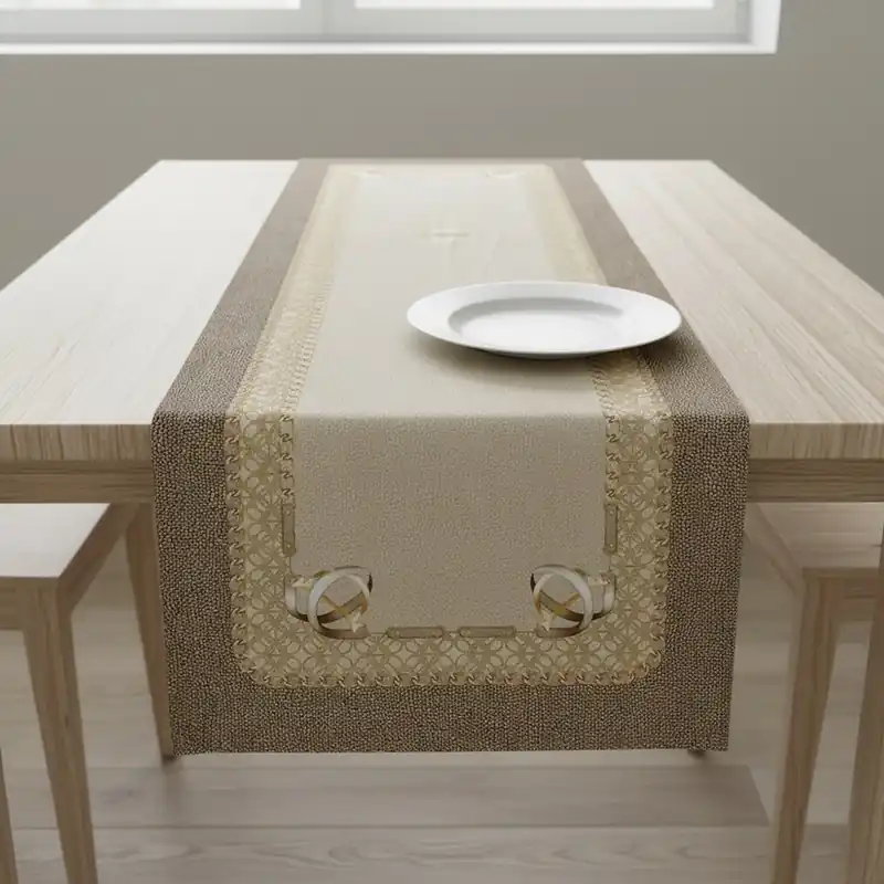 Runner in cotone 50x150 cm Borbonese Foulard marrone