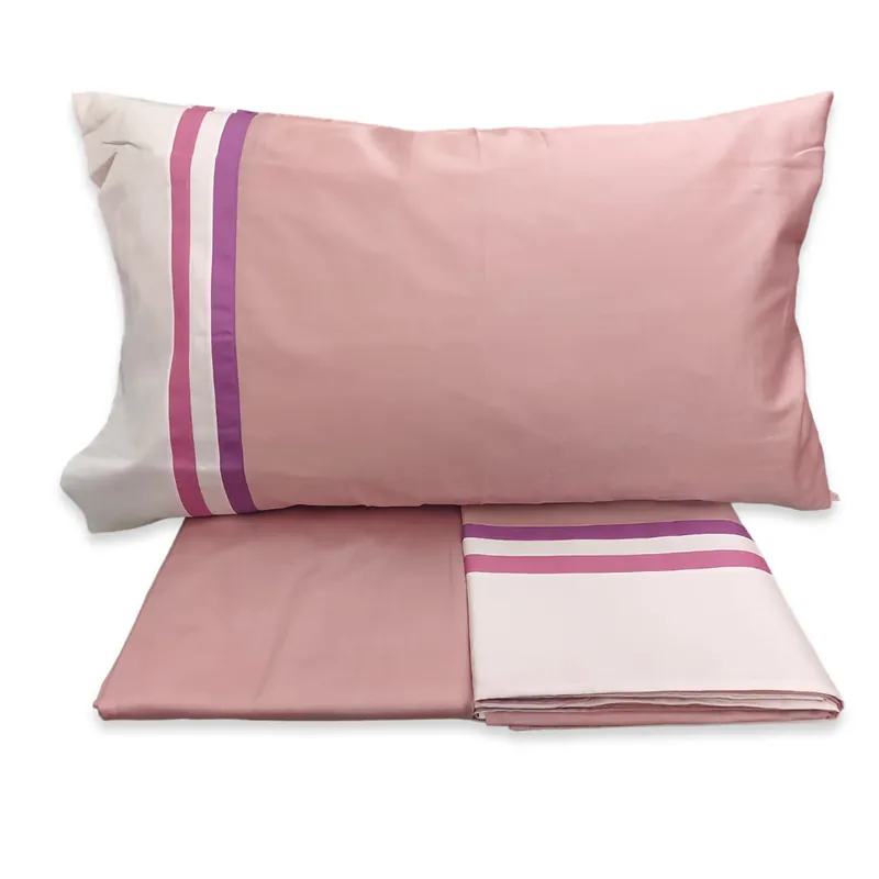 Lenzuola Maxi matrimoniale in raso Fazzini KUBRIC rosa