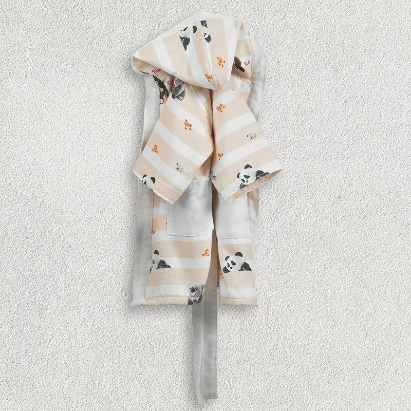 Accappatoi in spugna Baby Gabel Trudi Stripes naturale