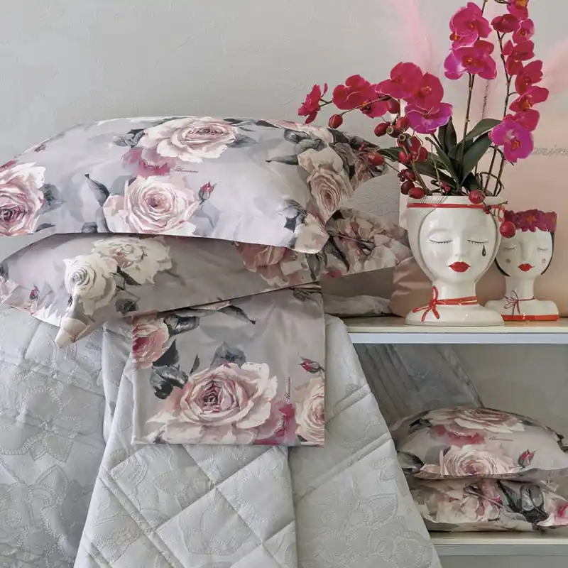 Lenzuola completo in raso matrimoniale Blumarine Rosanna