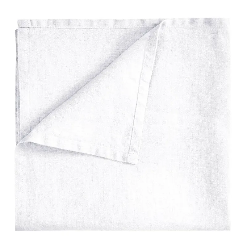 Set 2 tovaglioli in lino effetto stropicciato stone wash bianco