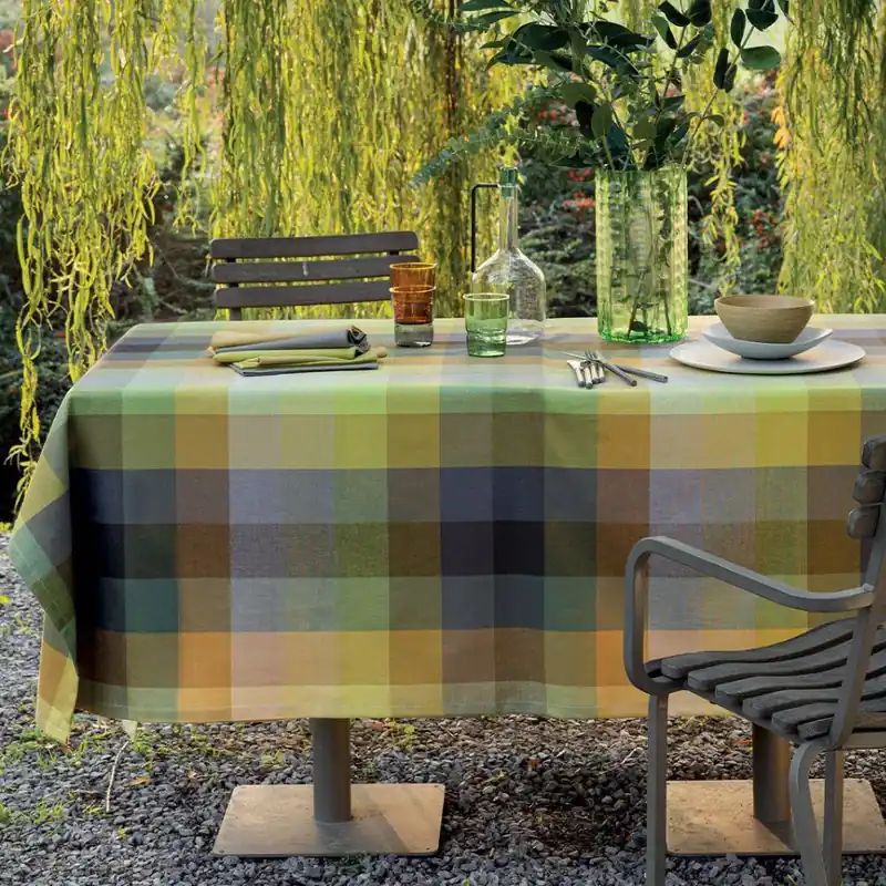 BOSSI CASA Tovaglia Cotone Tinto Filo scozzese 1407 verde