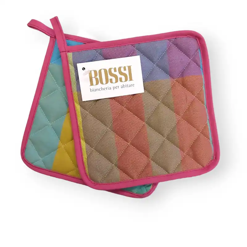 Coppia di Presine Cucina BOSSI CASA 1402 multicolore 20x20