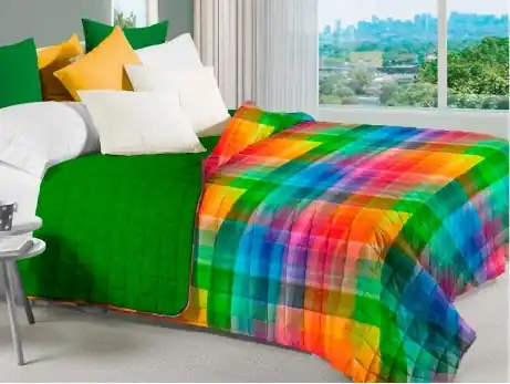 Copriletto Primaverile Modern Microfibra 120 grammi Mezza stagione Arcobaleno