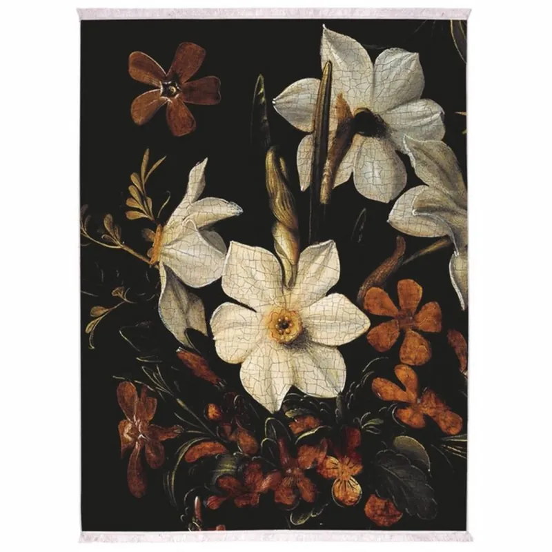 Tappeto Velluto arredo 120x180 ESSENZA HOME Daffodils nero