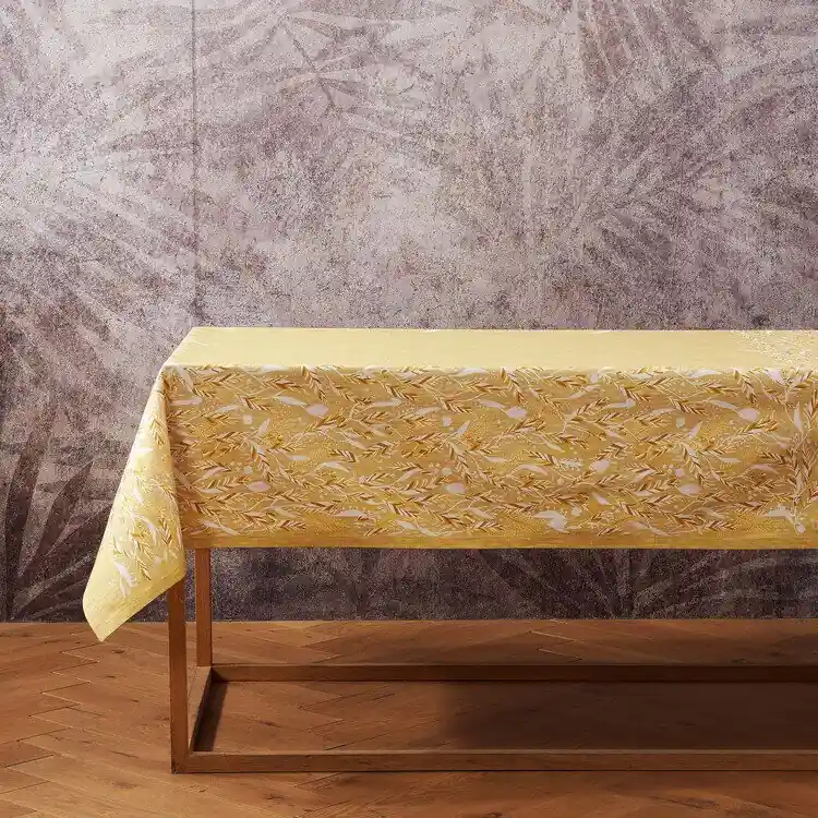Tovaglia Zucchi Purus Giallo Cotone Saia Elegante Floreale