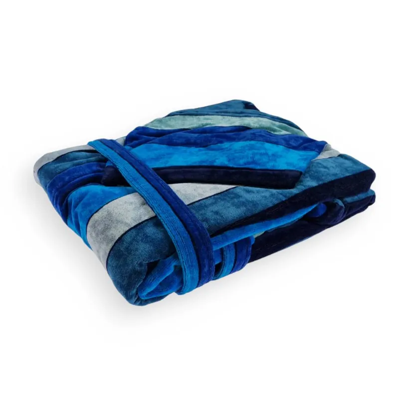 Accappatoio spugna e cappuccio Carrara TROPICS Blu