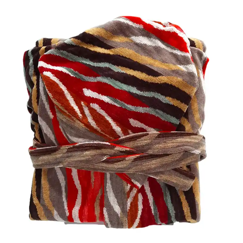 Accappatoio con cappuccio spugna velour MISSOURI zebra
