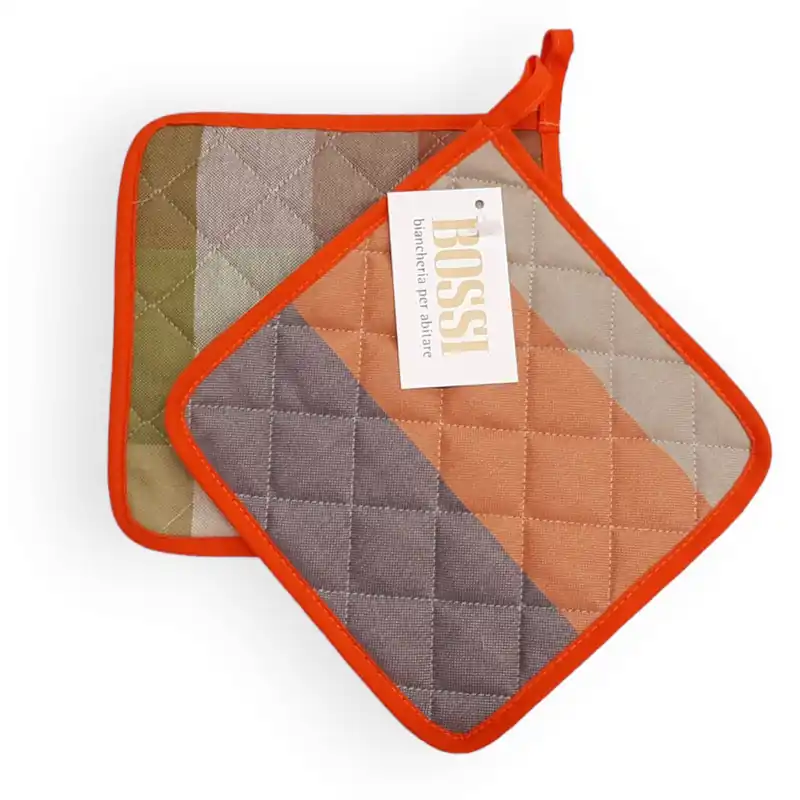 Coppia di Presine Cucina BOSSI CASA 1404 arancione 20x20