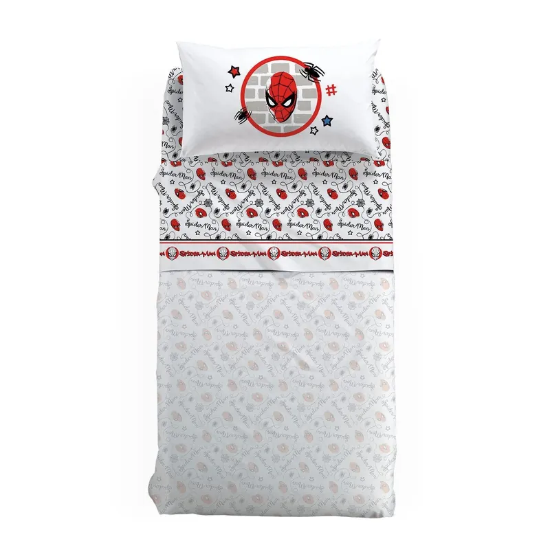 Lenzuola SPIDERMAN WALL Completo letto singolo per bambini