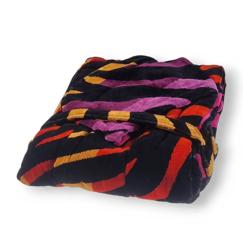 Accappatoio Etnico CARRARA spugna Velour con cappuccio KENIA