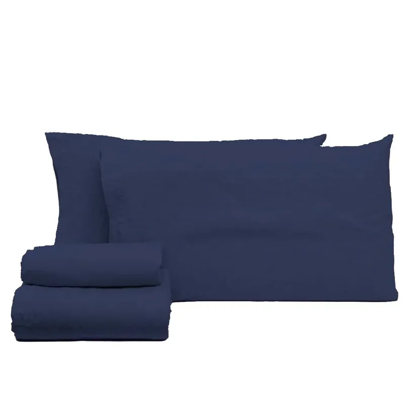 Lenzuola in lino e cotone completo matrimoniale Manila Blu