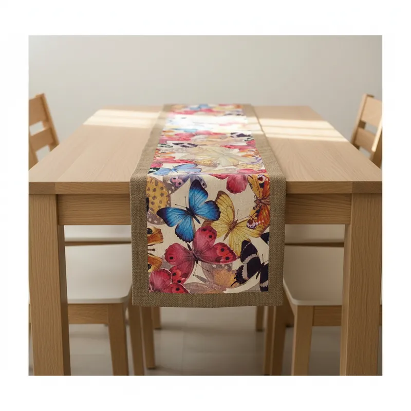 Runner in cotone 50x150 cm Borbonese Butterfly marrone