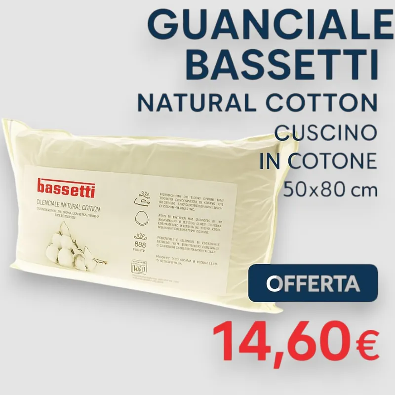 Guanciale Bassetti Natural Cotton Cuscino in cotone 50x80 cm