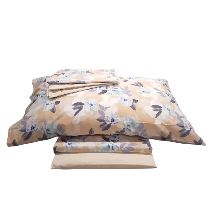 Lenzuola Matrimoniali Zucchi in cotone SISSI beige con 4 federe