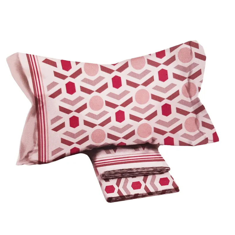Lenzuola matrimoniali in cotone MAXI LESLIE geometrico rosa