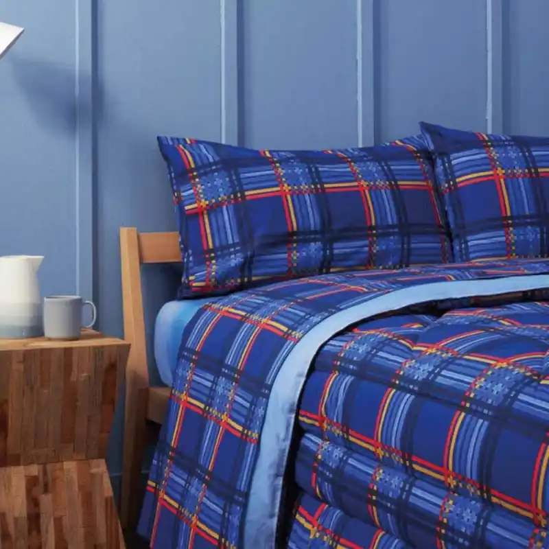 Bassetti lenzuola letto francese con 2 federe WEAVING scozzese tartan