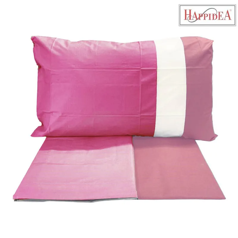 Completo letto matrimoniale Tinta unita Rosa Fucsia Puro cotone