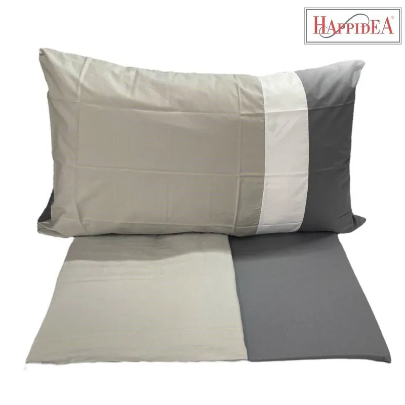 Completo letto matrimoniale Grigio chiaro Asfalto Puro cotone