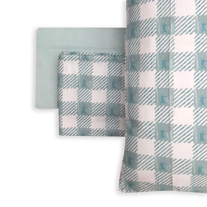 Lenzuola completo in cotone matrimoniale DAMA Acqua Scottish