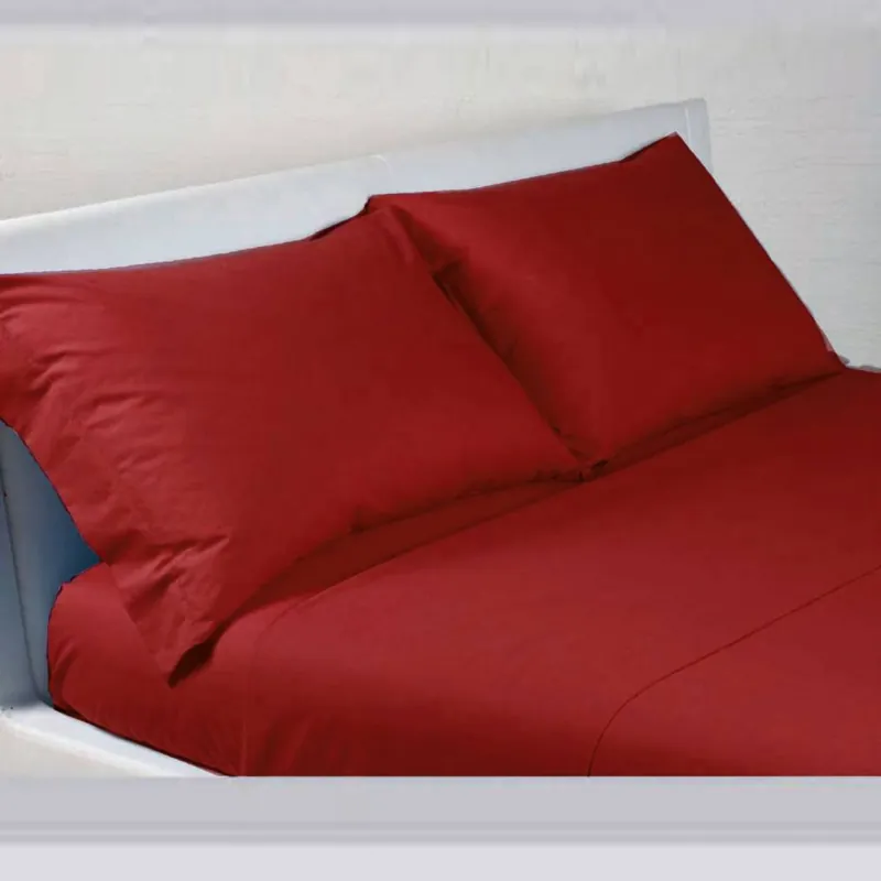 Completo Lenzuola in cotone Matrimoniale NOVIA Glam bordeaux