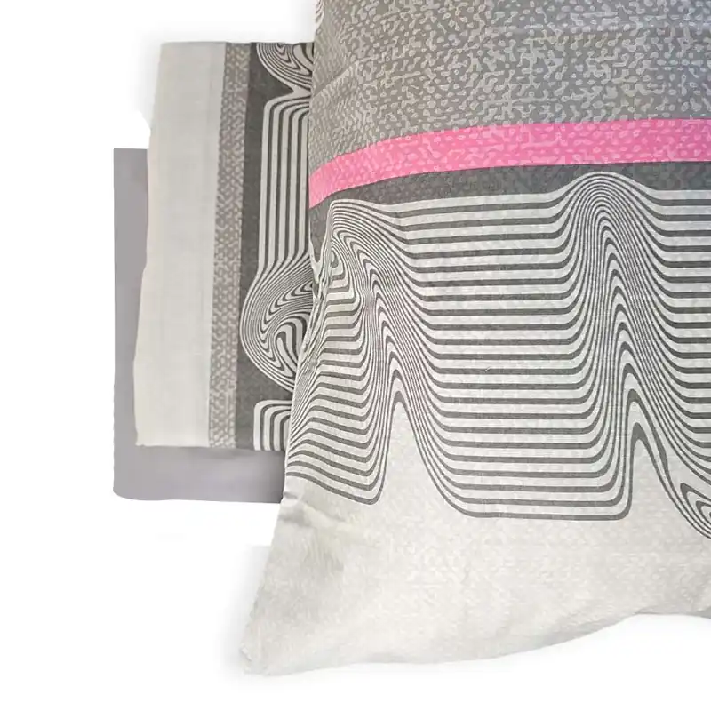 Lenzuola in cotone matrimoniali Alicante geometrico grigio