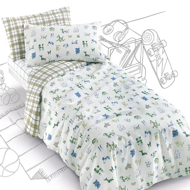 Completo copripiumino cotone Gabel TEEN Woof mattino
