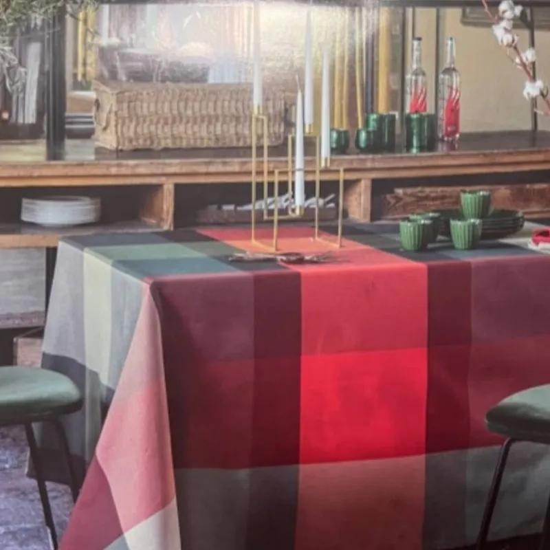 BOSSI CASA Tovaglia Cotone Tinto Filo scozzese 1409 rosso