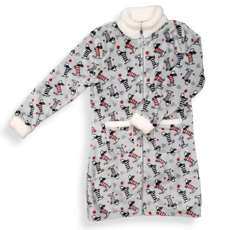 Vestaglia con zip in pile Super Soft Buffy cagnolini mano morbida