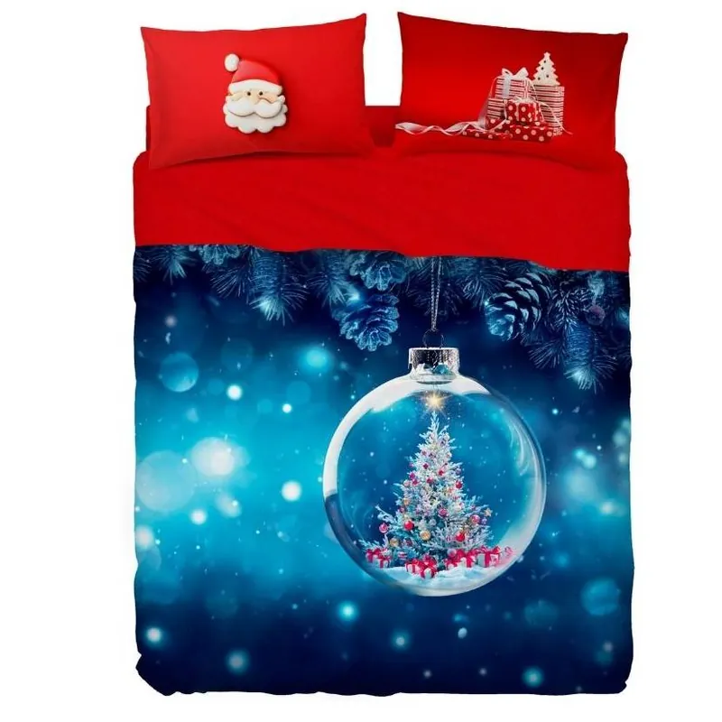 Completo lenzuola effetto copriletto BASSETTI NATALE Tree in a Ball
