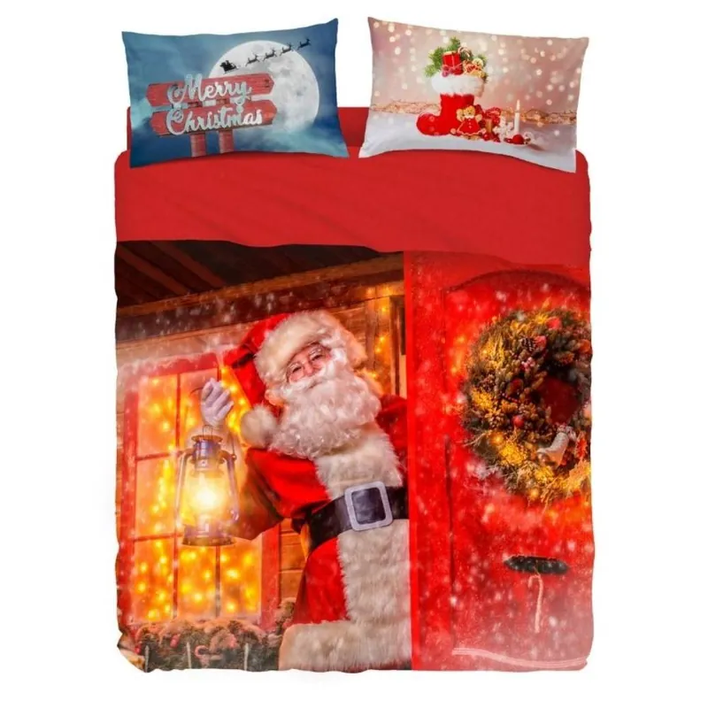 Completo lenzuola natalizie effetto copriletto BASSETTI NATALE